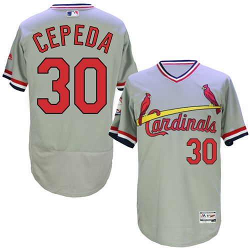 Cardinals #30 Orlando Cepeda Grey Flexbase Authentic Collection Cooperstown Stitched MLB Jersey - 副本