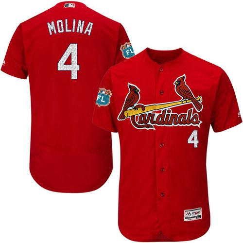 Cardinals #4 Yadier Molina Red Flexbase Authentic Collection Stitched MLB Jersey