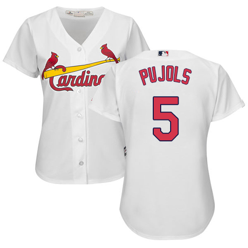 Cardinals #5 Albert Pujols White Women's Fashion Stitched MLB Jersey Cardinals #5 Albert Pujols White Women's Fashion Stitched MLB Jersey