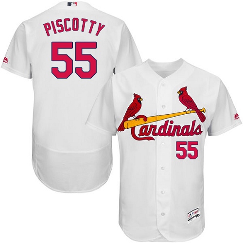 Cardinals #55 Stephen Piscotty White Flexbase Authentic Collection Stitched MLB Jersey
