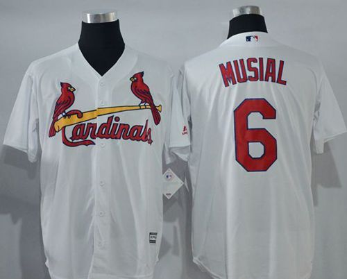 Cardinals #6 Stan Musial White New Cool Base Stitched MLB Jersey - 副本
