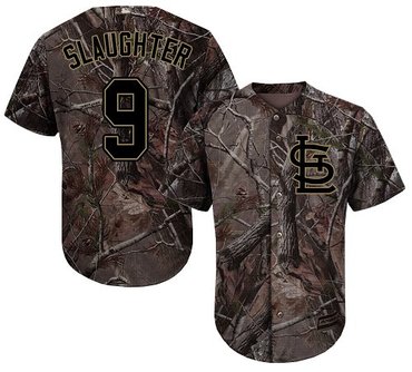 Cardinals #9 Enos Slaughter Camo Realtree Collection Cool Base Stitched Baseball Jersey