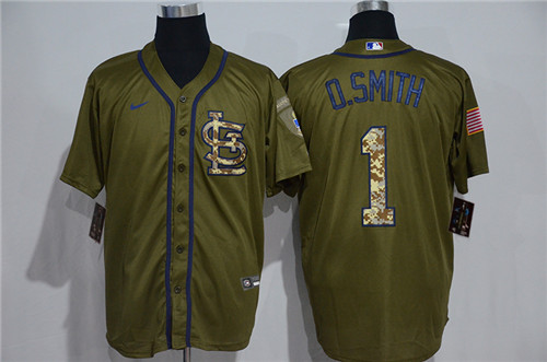 Cardinals 1 O.Smith Olive 2020 Nike Cool Base Jersey Cardinals 1 O.Smith Olive 2020 Nike Cool Base Jersey