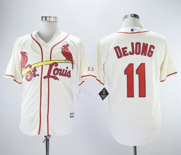 Cardinals 11 Paul DeJong Cream Cool Base Jersey
