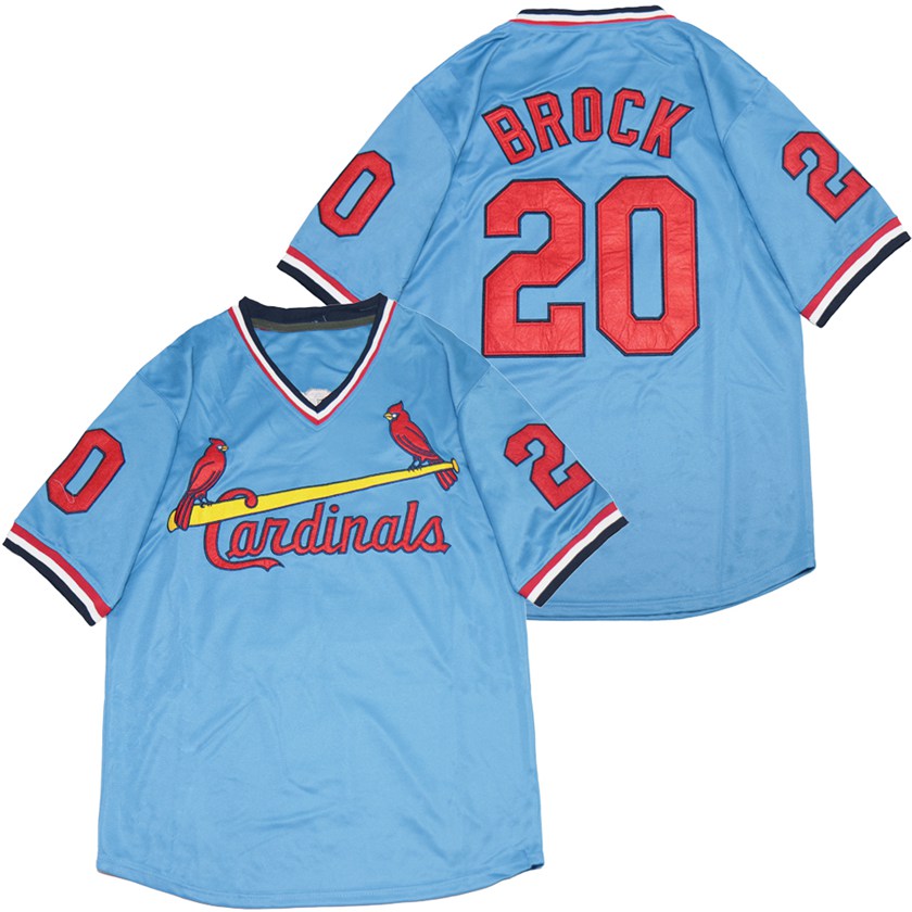 Cardinals 20 Lou Brock Blue Throwback Jersey Cardinals 20 Lou Brock Blue Throwback Jersey