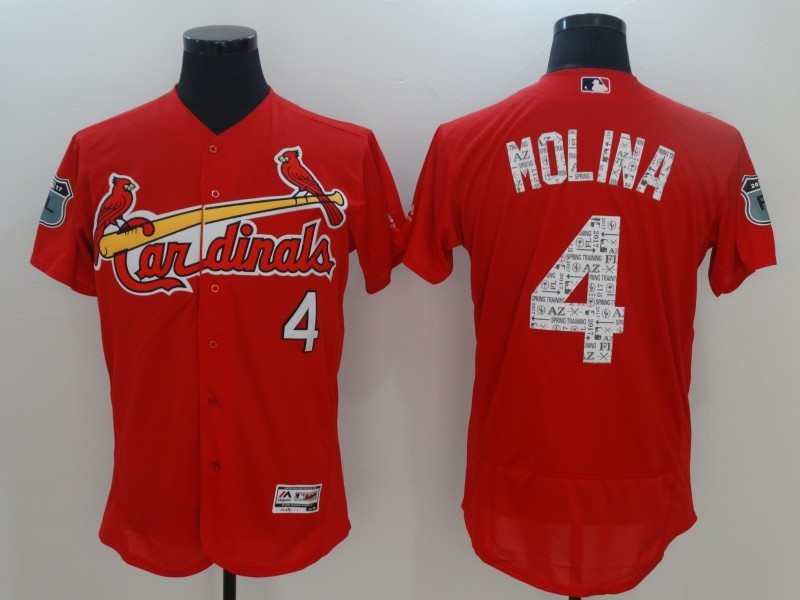 Cardinals 4 Yadier Molina 2017 Spring Training Flexbase Jersey