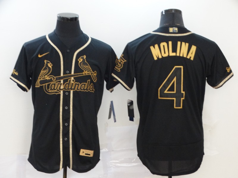 Cardinals 4 Yadier Molina Black Gold Nike Flexbase Jersey Cardinals 4 Yadier Molina Black Gold Nike Flexbase Jersey