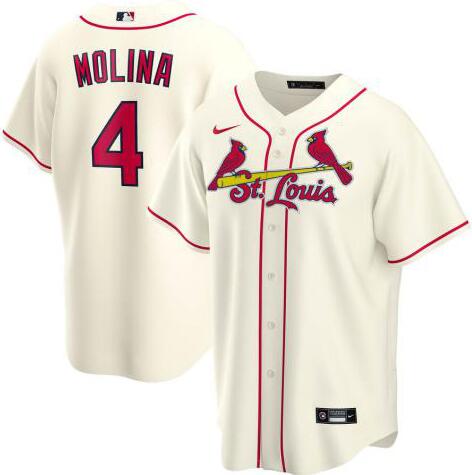 Cardinals 4 Yadier Molina Cream 2020 Nike Cool Base Jersey Cardinals 4 Yadier Molina Cream 2020 Nike Cool Base Jersey