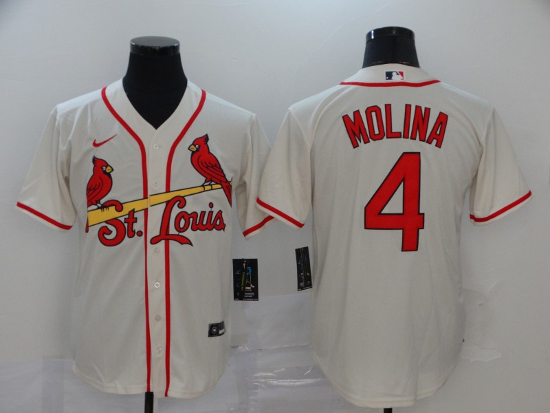 Cardinals 4 Yadier Molina Cream 2020 Nike Cool Base Jersey Cardinals 4 Yadier Molina Cream 2020 Nike Cool Base Jersey