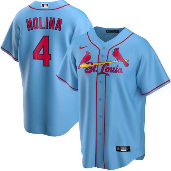 Cardinals 4 Yadier Molina Light Blue 2020 Nike Cool Base Jersey Cardinals 4 Yadier Molina Light Blue 2020 Nike Cool Base Jersey