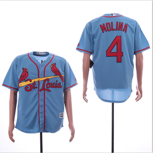 Cardinals 4 Yadier Molina Light Blue Cool Base Jersey