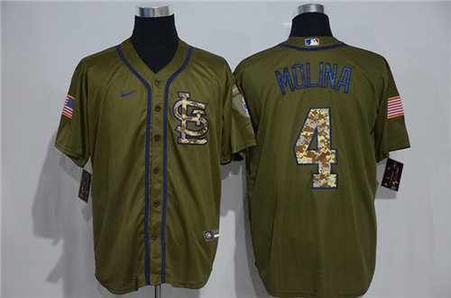 Cardinals 4 Yadier Molina Olive 2020 Nike Cool Base Jersey Cardinals 4 Yadier Molina Olive 2020 Nike Cool Base Jersey