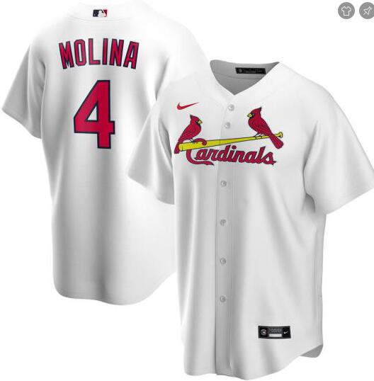Cardinals 4 Yadier Molina White 2020 Nike Cool Base Jersey Cardinals 4 Yadier Molina White 2020 Nike Cool Base Jersey