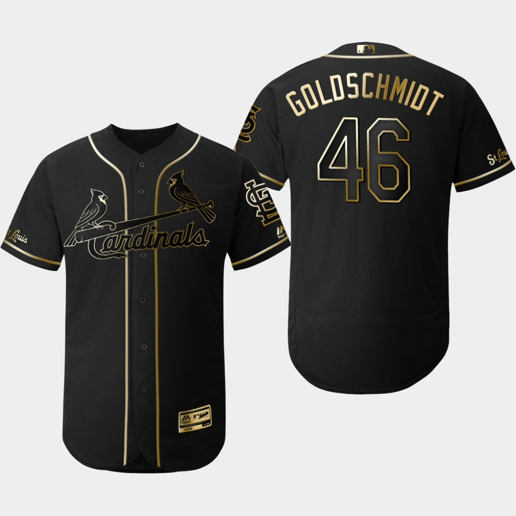 Cardinals 46 Paul Goldschmidt Black Gold Flexbase Jersey