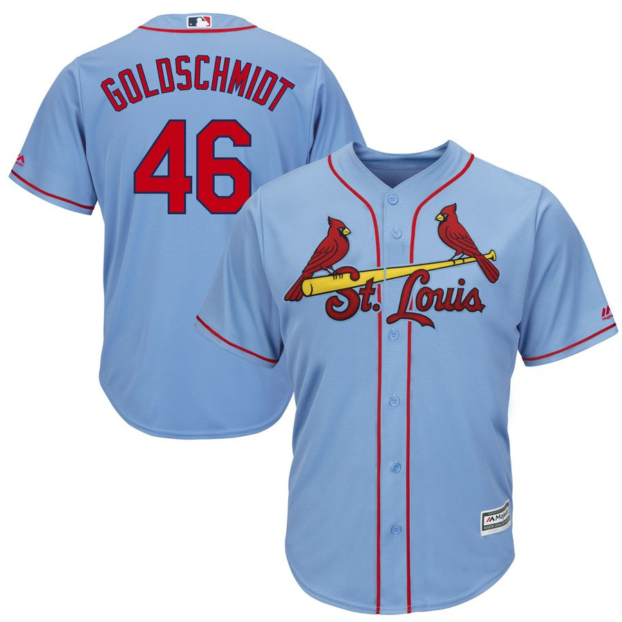 Cardinals 46 Paul Goldschmidt Light Blue Cool Base Jersey