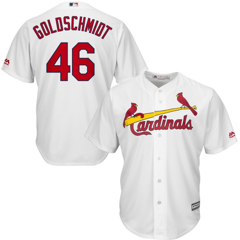 Cardinals 46 Paul Goldschmidt White Cool Base Jersey