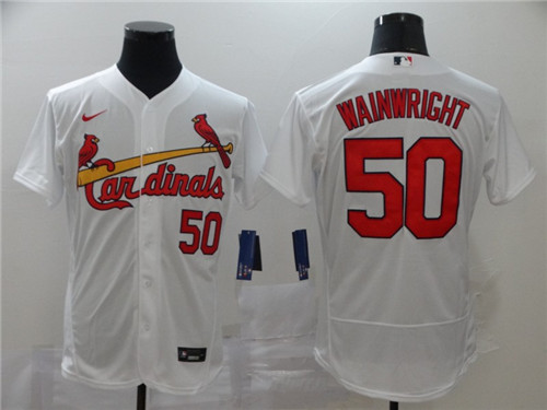 Cardinals 50 Adam Wainwright White 2020 Nike Flexbase Jersey Cardinals 50 Adam Wainwright White 2020 Nike Flexbase Jersey