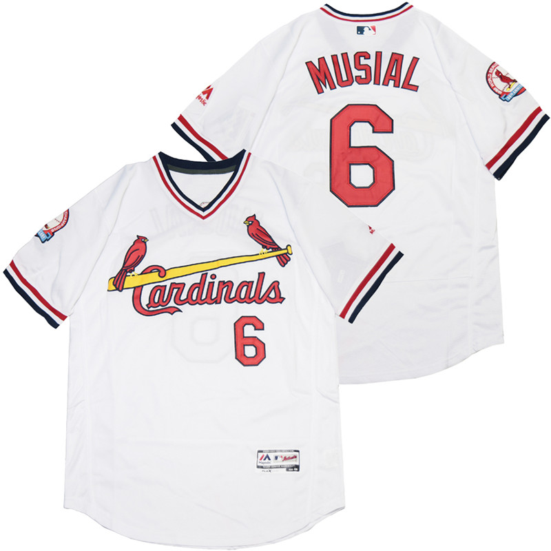Cardinals 6 Stan Musial White Flexbase Jersey Cardinals 6 Stan Musial White Flexbase Jersey