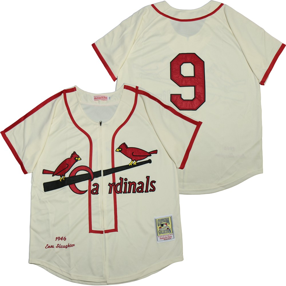 Cardinals 9 Enos Slaughter Cream 1946 Cooperstown Collection Jersey Cardinals 9 Enos Slaughter Cream 1946 Cooperstown Collection Jersey
