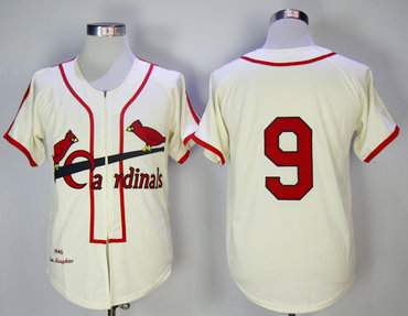 Cardinals 9 Roger Maris Cream 1946 Mitchell & Ness Jersey