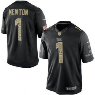 Carolina Panthers #1 Cam Newton Nike Black Salute To Service Jersey