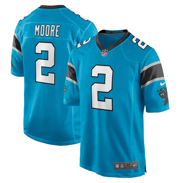 Carolina Panthers #12 DJ Moore Men's Nike  Blue NFL Jersey