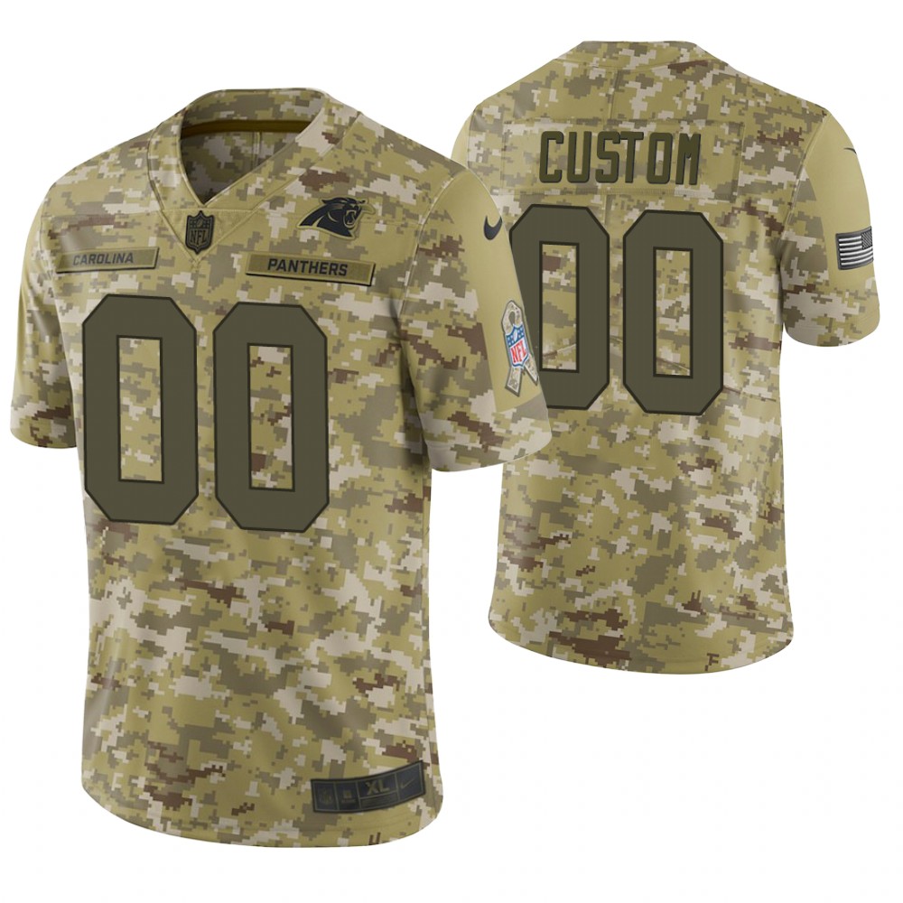 Carolina Panthers Custom Camo 2018 Salute to Service Limited Jersey
