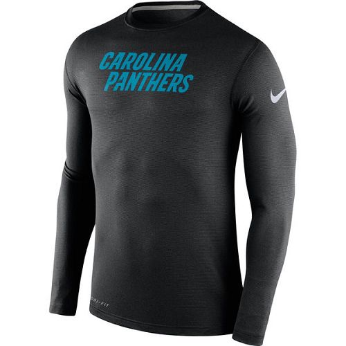 Carolina Panthers Nike Black Stadium Touch Long Sleeves Performance T-Shirt Carolina Panthers Nike Black Stadium Touch Long Sleeves Performance T-Shirt
