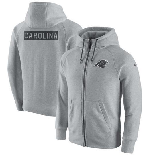 Carolina Panthers Nike Gridiron Gray 2.0 Full Zip Hoodie Ash