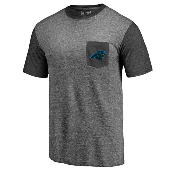 Carolina Panthers Pro Line By Fanatics Branded Heathered Gray Black Refresh Pocket T-Shirt Carolina Panthers Pro Line By Fanatics Branded Heathered Gray Black Refresh Pocket T-Shirt
