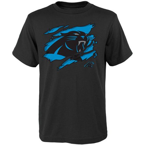 Carolina Panthers Youth Ripped Off T-Shirt Black Carolina Panthers Youth Ripped Off T-Shirt Black