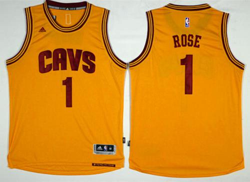 Cavaliers #1 Derrick Rose Gold Alternate Stitched NBA Jersey