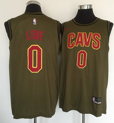 Cavaliers 0 Kevin Love Olive Nike Swingman Jersey