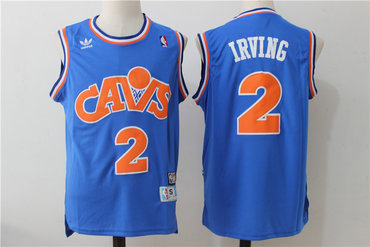 Cavaliers 2 Kyrie Irving Blue Hardwood Classics Swingman Jersey
