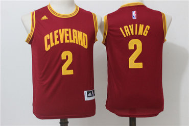 Cavaliers 2 Kyrie Irving Burgundy Youth Swingman Jersey