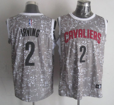Cavaliers 2 Kyrie Irving Gray City Luminous Jersey