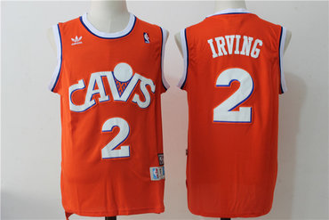 Cavaliers 2 Kyrie Irving Orange Hardwood Classics Swingman Jersey