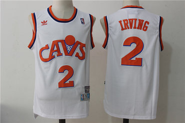 Cavaliers 2 Kyrie Irving White Hardwood Classics Swingman Jersey