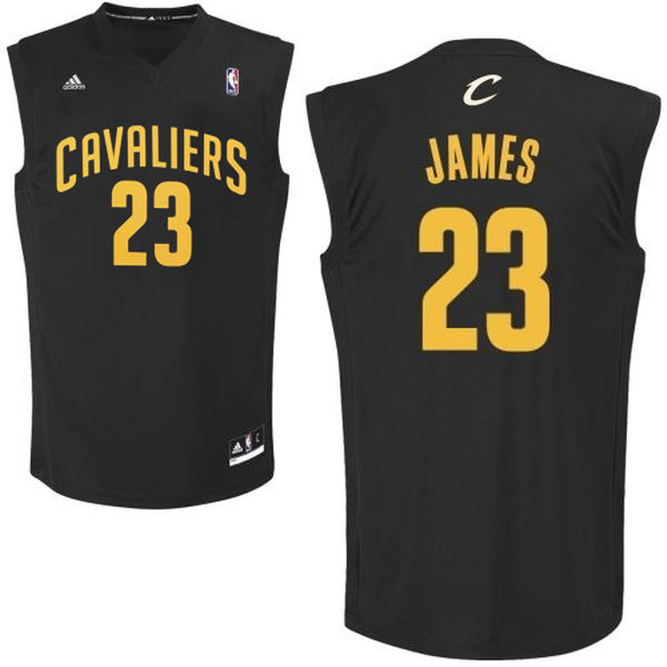 Cavaliers 23 LeBron James Black Fashion Replica Jersey
