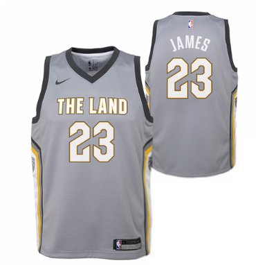 Cavaliers 23 LeBron James Gray Nike City Edition Swingman Jersey