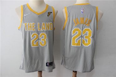 Cavaliers 23 LeBron James Gray The Land Nike Swingman Jersey Cavaliers 23 LeBron James Gray The Land Nike Swingman Jersey