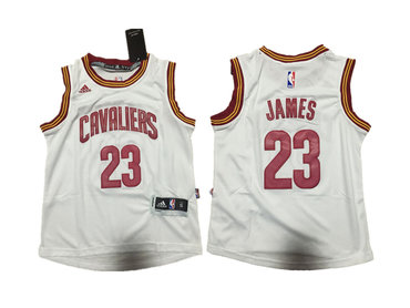 Cavaliers 23 LeBron James White Youth Swingman Jersey