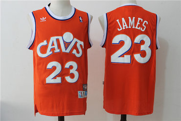 Cavaliers 23 Lebron James Orange Hardwood Classics Swingman Jersey
