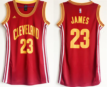 Cavaliers 23 Lebron James Red Women Swingman Jersey