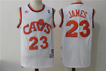 Cavaliers 23 Lebron James White Hardwood Classics Swingman Jersey