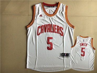 Cavaliers 5 J.R. Smith White Swingman Jersey