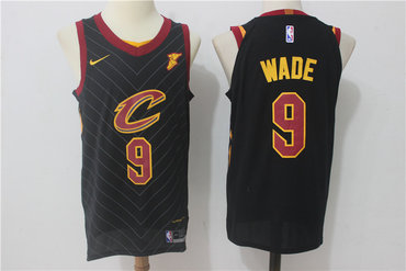 Cavaliers 9 Dwyane Wade Black Nike Jersey