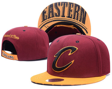 Cavaliers Team Logo Burgundy Mitchell & Ness Adjustable Hat GS