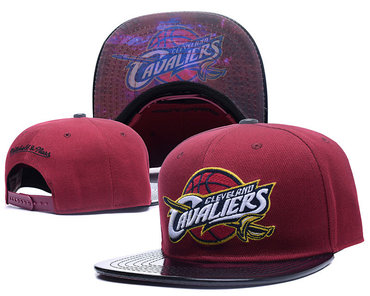 Cavaliers Team Logo Burgundy Mitchell & Ness Adjustable Hat LH