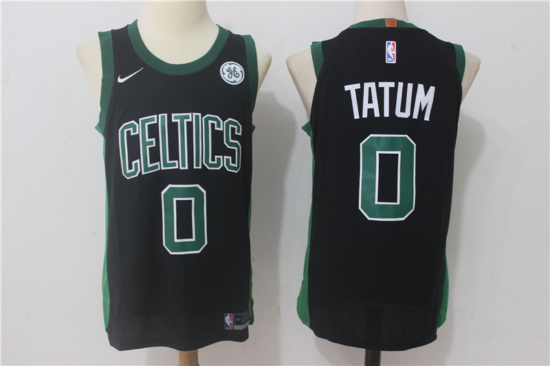 Celtics 0 Jayson Tatum Black Nike Jersey